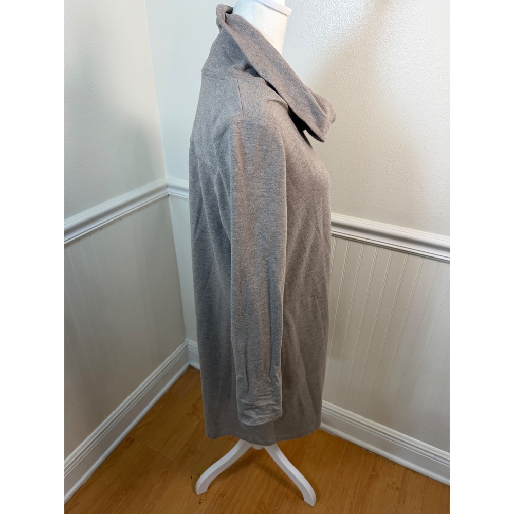 Pure Jill Casual Cowl Neck Long Sleeve Tunic Dress with Pockets Taupe Size S - Picture 4 of 11